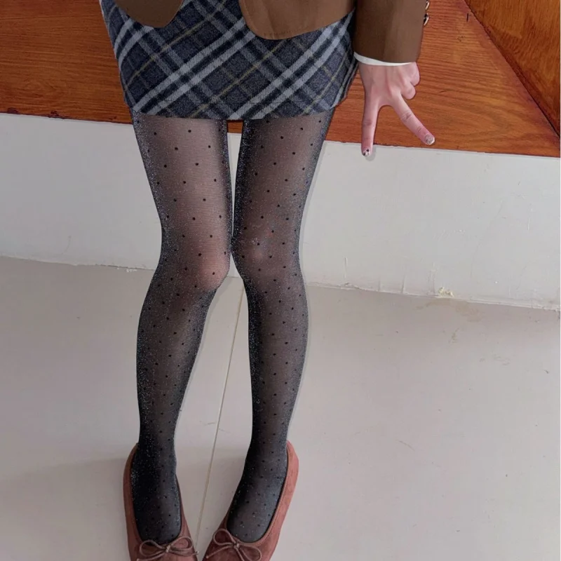 2026Spring New Product Girly Glitter Silver Thread Small Polka Dot Stockings Black Silk Bottoming Pantyhose
2026Spring New Product Girly Glitter Silver Thread Small Polka Dot Stockings Black Silk Bottoming Pantyhose