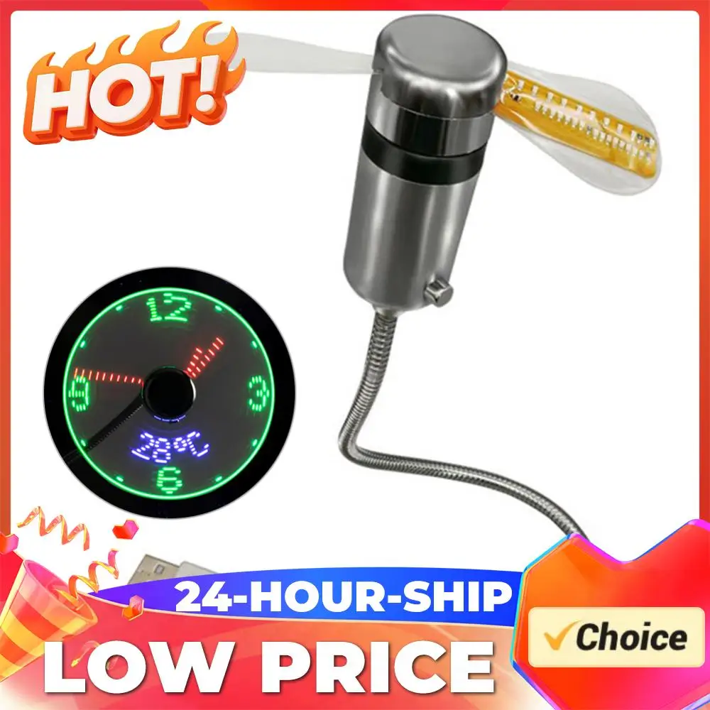 Mini USB Fan Small Night Light Clock Fans Real Time Display Hand Flexible Gooseneck LED Clock for Laptop PC Notebook
Mini USB Fan Small Night Light Clock Fans Real Time Display Hand Flexible Gooseneck LED Clock for Laptop PC Notebook