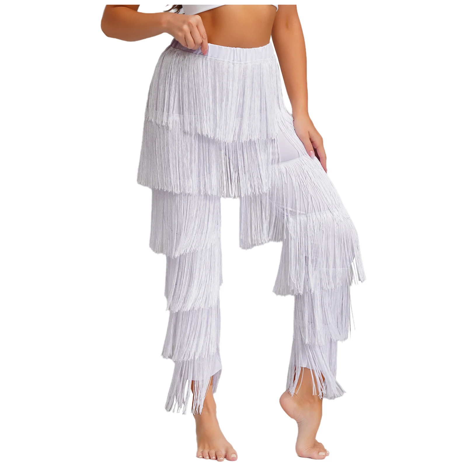 Womens Fringe Latin Dance Pants Contrast Color Tassel Comfortable Stretchy for Tango Salsa Stage Performance Practice Wear
Womens Fringe Latin Dance Pants Contrast Color Tassel Comfortable Stretchy for Tango Salsa Stage Performance Practice Wear