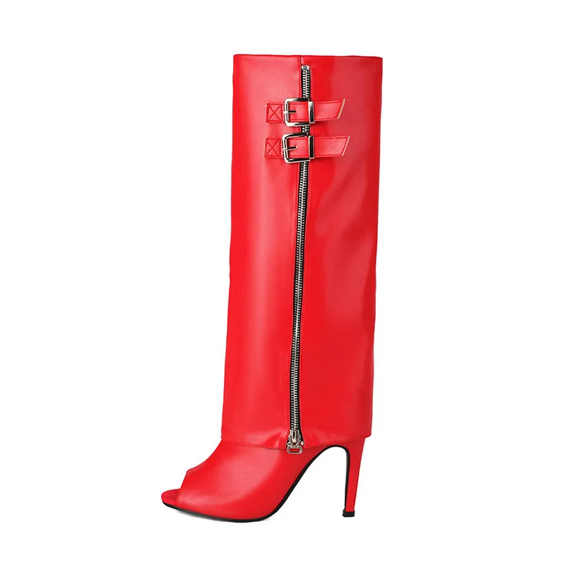 Women's Fashion Stiletto Peep Toe Over-the-Knee High Boots Side Zip, Buckle Strap Hollow Out Sexy High Heels for Party,Banquet
Women's Fashion Stiletto Peep Toe Over-the-Knee High Boots Side Zip, Buckle Strap Hollow Out Sexy High Heels for Party,Banquet