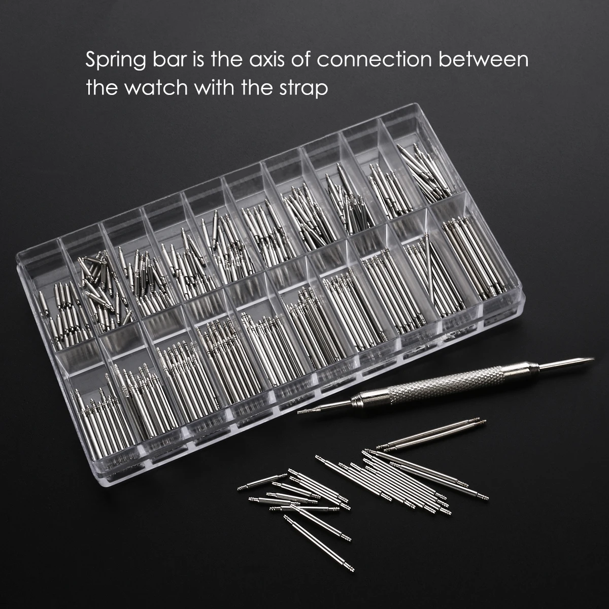360pcs Stainless Steel Spring Bars Watch Band Pins 18 Sizes Repair Tool Silver 1 5mm Metal Straps Link Remover Flange Box 
360pcs Stainless Steel Spring Bars Watch Band Pins 18 Sizes Repair Tool Silver 1 5mm Metal Straps Link Remover Flange Box