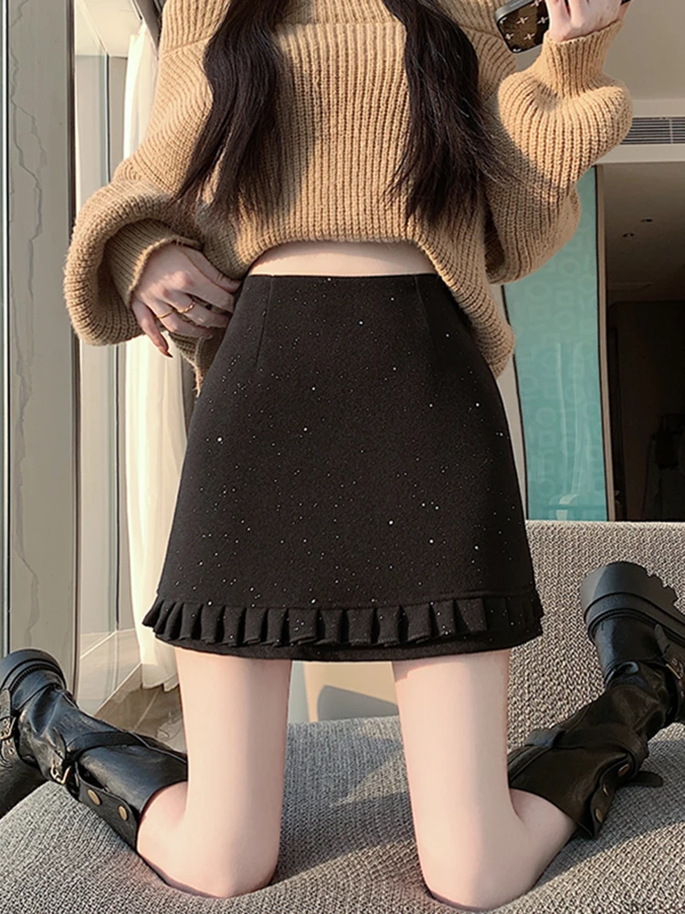 Winter 2026 Design Sensation Sequin Wooden f Skirt Women's Autumn Winter Faion Slimming Woolen ort Skirt
Winter 2026 Design Sensation Sequin Wooden f Skirt Women's Autumn Winter Faion Slimming Woolen ort Skirt
