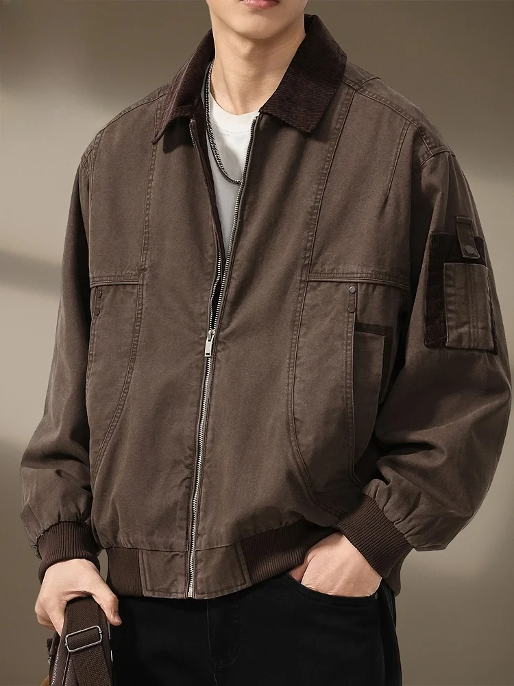 Мужская рабочая куртка из чистого хлопка, весна 2026, новая модель в американском стиле, с ретро-воротником, повседневная, свободного кроя, с длинными рукавами
Мужская рабочая куртка из чистого хлопка, весна 2026, новая модель в американском стиле, с ретро-воротником, повседневная, свободного кроя, с длинными рукавами