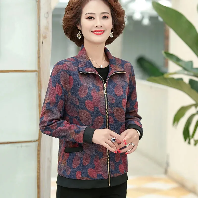Korean Ladies Large Size 5XL Short Outwear Autumn Femme Lapel Leisure Coat 2025 Middle Aged Mother Long Sleeves Printing Jacket 
Korean Ladies Large Size 5XL Short Outwear Autumn Femme Lapel Leisure Coat 2025 Middle Aged Mother Long Sleeves Printing Jacket