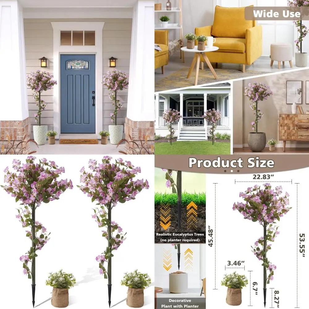 Pair of 4-Foot Tall Artificial Bougainvillea Trees with Spikes, 48 Faux Blooming Bushes for Indoor/Outdoor Decor
Pair of 4-Foot Tall Artificial Bougainvillea Trees with Spikes, 48 Faux Blooming Bushes for Indoor/Outdoor Decor