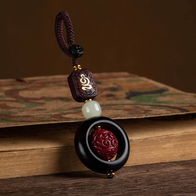 Buddhism Cinnabar Sandalwood Car Keychain Decoration for Men's New Cute Animal of Key Pendants Short Lanyard
Buddhism Cinnabar Sandalwood Car Keychain Decoration for Men's New Cute Animal of Key Pendants Short Lanyard