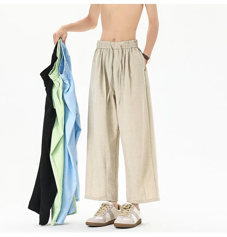 Men’s Ice Silk Baggy Ankle-Length Pants Vintage Faux Linen Harem Pants Men Loose Traditional Wide Leg Pants Woman New Streetwear
Men’s Ice Silk Baggy Ankle-Length Pants Vintage Faux Linen Harem Pants Men Loose Traditional Wide Leg Pants Woman New Streetwear