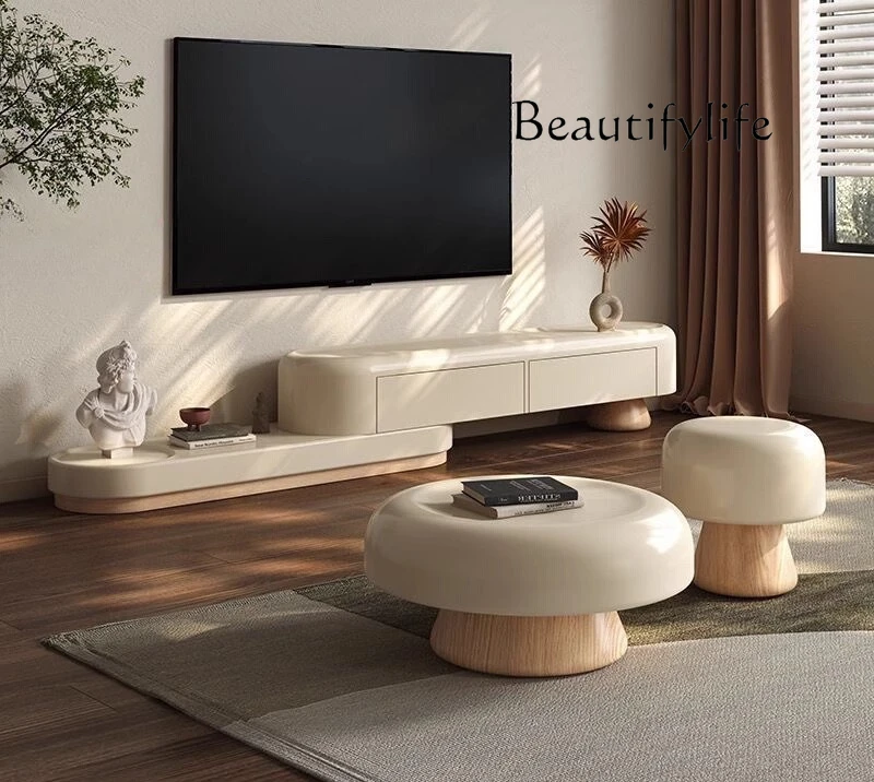 Art French cream style living room household solid wood storage floor TV cabinet solid wood coffee table combination
Art French cream style living room household solid wood storage floor TV cabinet solid wood coffee table combination
