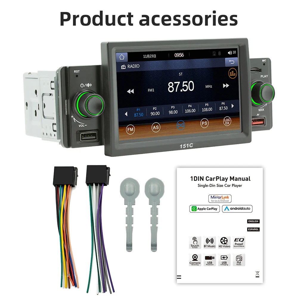 5 Inch Single Spindle Car MP5 Player Phone Connection Sleep Mode Control Bluetooth FM USB Audio
5 Inch Single Spindle Car MP5 Player Phone Connection Sleep Mode Control Bluetooth FM USB Audio