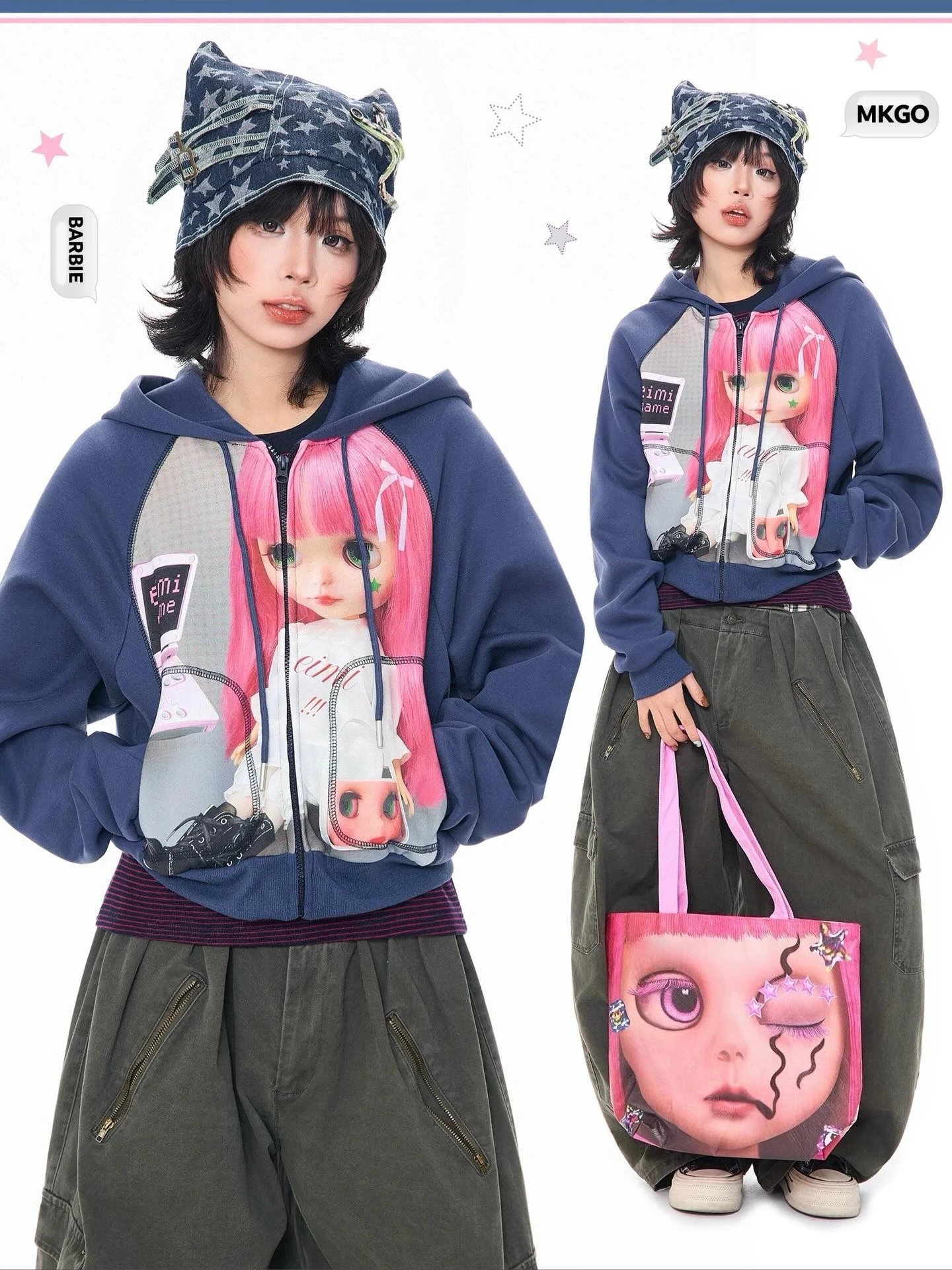 Harajuku Y2k Cute Doll Hoodies Women Zipper Jackets Casual Korean Style Female Loose Fit Long Sleeve Sweatshirt Gothic Clothes
Harajuku Y2k Cute Doll Hoodies Women Zipper Jackets Casual Korean Style Female Loose Fit Long Sleeve Sweatshirt Gothic Clothes