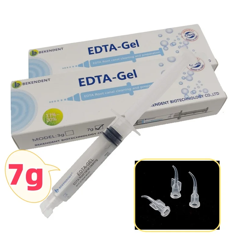 7 г BEKENDENT EDTA-гель 17%-20% EDTA Очистка и подготовки корневых каналов зубов Смазочный гель EDTA
7 г BEKENDENT EDTA-гель 17%-20% EDTA Очистка и подготовки корневых каналов зубов Смазочный гель EDTA