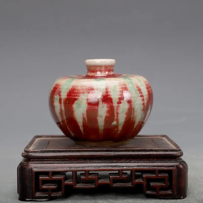 3.1" Collection China Cowpea Red Kiln Porcelain Transformation Fambe Water bowl
3.1" Collection China Cowpea Red Kiln Porcelain Transformation Fambe Water bowl