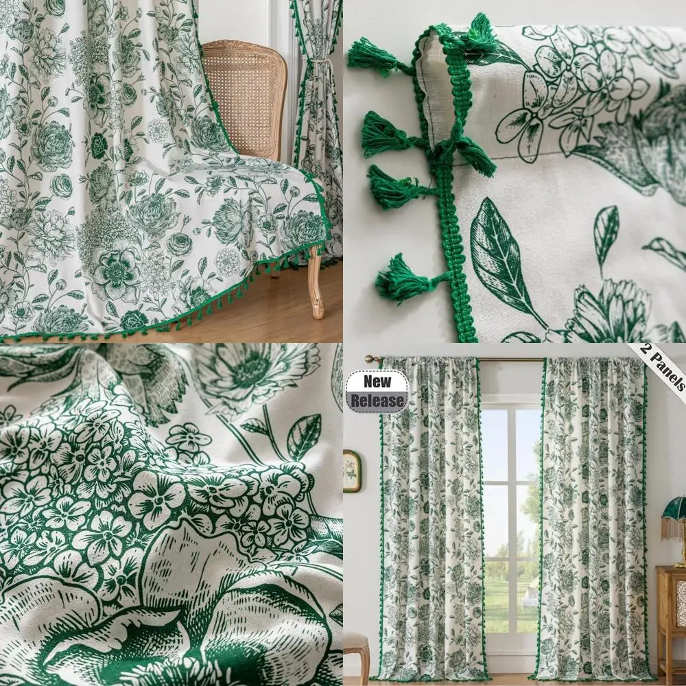 Хлопковые льняные шторы в стиле бохо с кисточками, 84 для гостиной, 2 панели, карман для стержня, цветочный принт
Хлопковые льняные шторы в стиле бохо с кисточками, 84 для гостиной, 2 панели, карман для стержня, цветочный принт