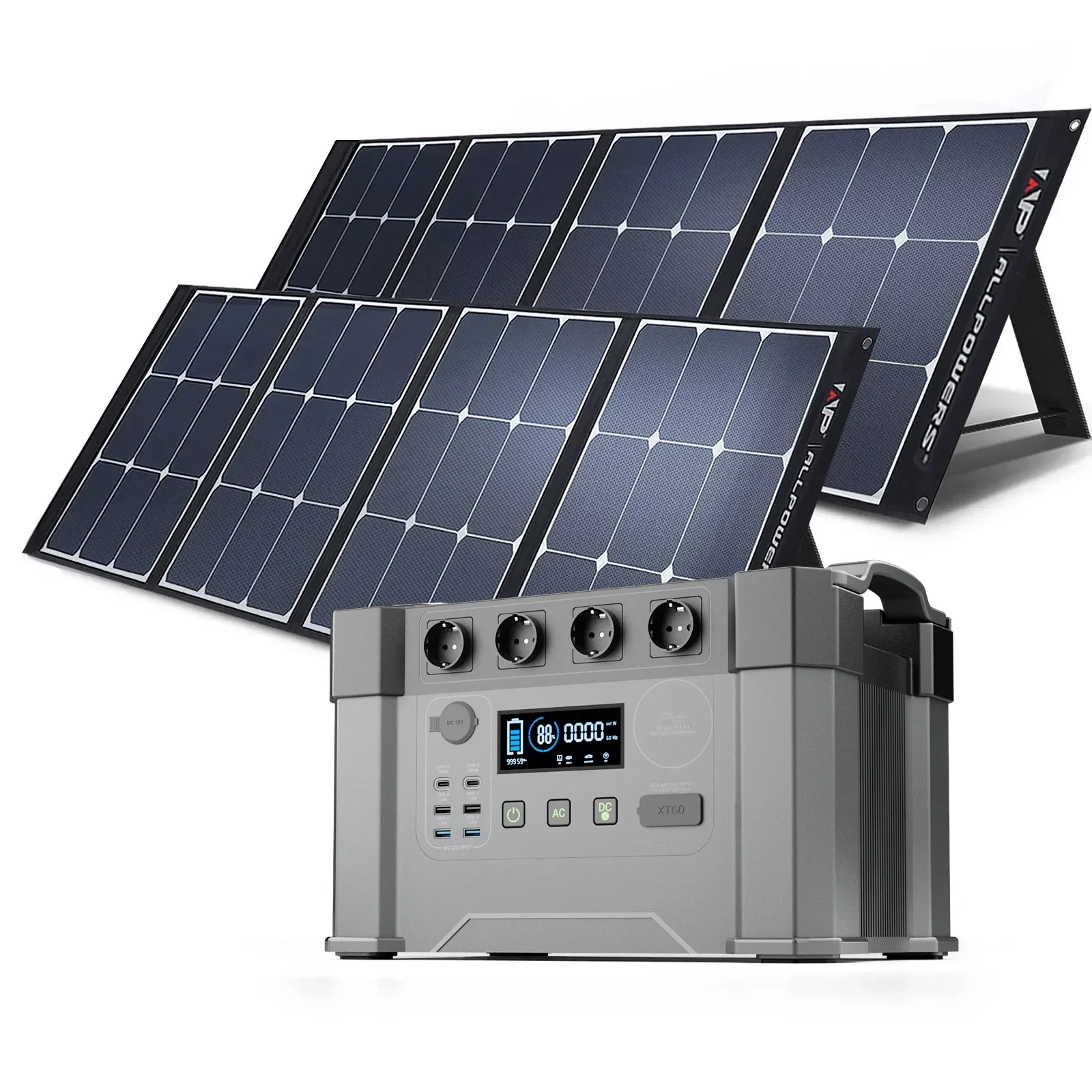 200 / 400W Monocrystalline Solarpanel Waterproof Foldable Solar Charger with 1451Wh Powerstation for Home RV Off-Grid
200 / 400W Monocrystalline Solarpanel Waterproof Foldable Solar Charger with 1451Wh Powerstation for Home RV Off-Grid