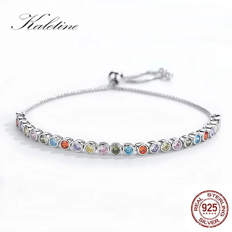 KALETINE Luxury Bracelets For Women 925 Sterling Silver Bracelet Rainbow Colorful CZ Original Tennis Beads Fashion Jewelry
KALETINE Luxury Bracelets For Women 925 Sterling Silver Bracelet Rainbow Colorful CZ Original Tennis Beads Fashion Jewelry