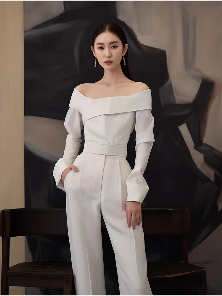 High-End Faion One-Piece oulder Design White Straight Leg High Waist Godd Sle Street Faion Beautiful Cotton Blend
High-End Faion One-Piece oulder Design White Straight Leg High Waist Godd Sle Street Faion Beautiful Cotton Blend