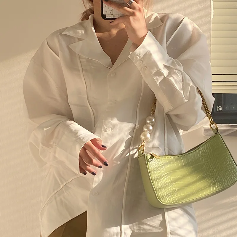 Casual Fashion Retro Crocodile Pattern Women's Totes Shoulder Bag PU Leather Pearl Chain Exquisite Shopping Underarm Bag
Casual Fashion Retro Crocodile Pattern Women's Totes Shoulder Bag PU Leather Pearl Chain Exquisite Shopping Underarm Bag