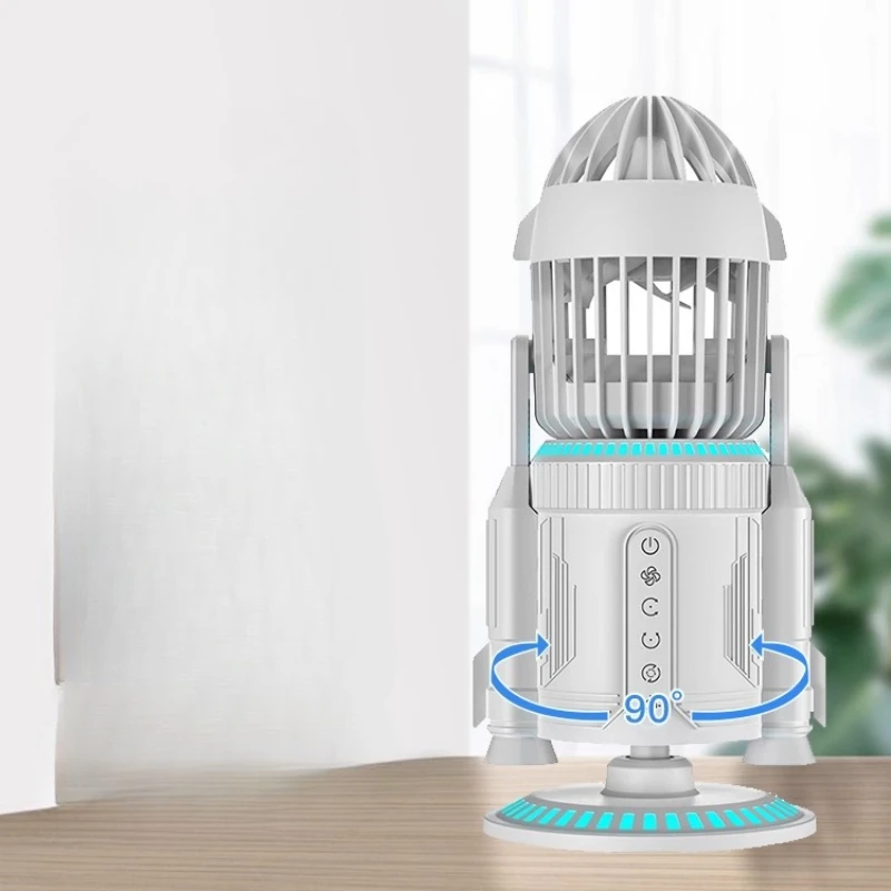 Creative Fan Office Desktop Oscillating Spray Silent USB Rechargeable Strong Wind Dual Drive Spray System