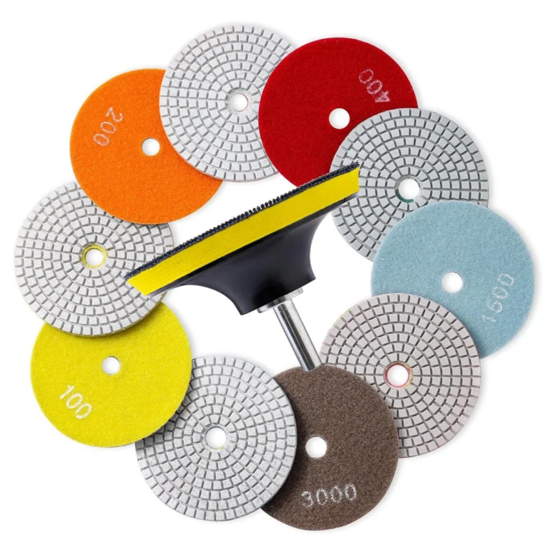 A39I-13Pcs Diamond Polishing Pads Set,50-8000 Grit Pads,Wet/Dry Polish Kit With Backer Pad For Drill Grinder Rock Polisher
A39I-13Pcs Diamond Polishing Pads Set,50-8000 Grit Pads,Wet/Dry Polish Kit With Backer Pad For Drill Grinder Rock Polisher