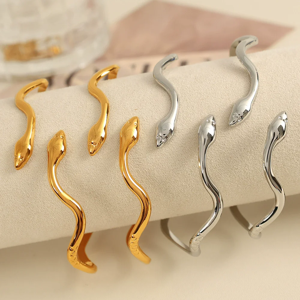 Fashion Stainless Steel Snake Curve Open Bracelet For Women Men Gold Silver Color Gift Colorfast Cuff Bangle Party Daily Jewelry
Fashion Stainless Steel Snake Curve Open Bracelet For Women Men Gold Silver Color Gift Colorfast Cuff Bangle Party Daily Jewelry