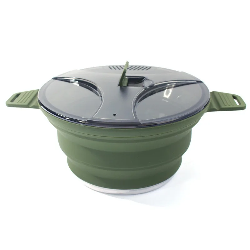 Outdoor camping folding pot, silicone portable picnic set pot, stainless steel pot
Outdoor camping folding pot, silicone portable picnic set pot, stainless steel pot