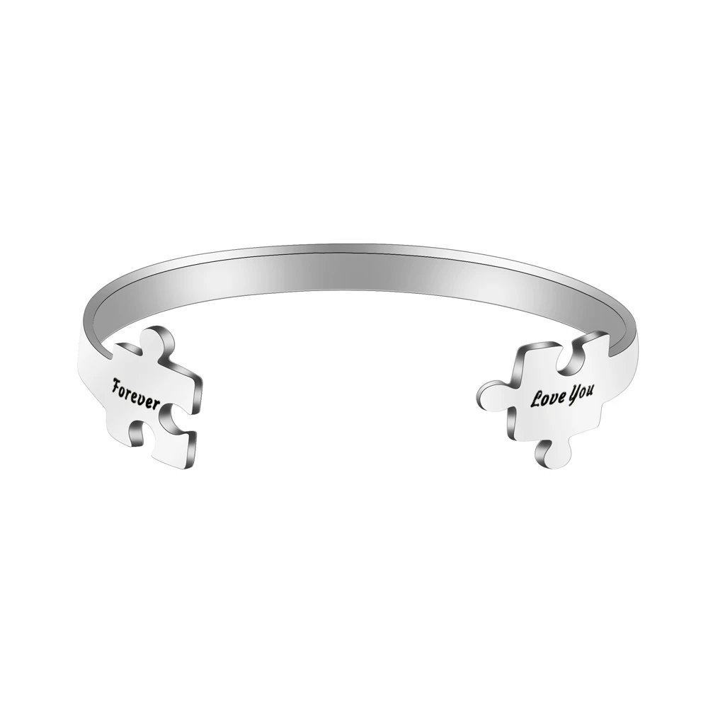 Personalized Text Puzzle Cuff Bangle Adjustable Stainless Steel Bracelet Women Bangle
Personalized Text Puzzle Cuff Bangle Adjustable Stainless Steel Bracelet Women Bangle