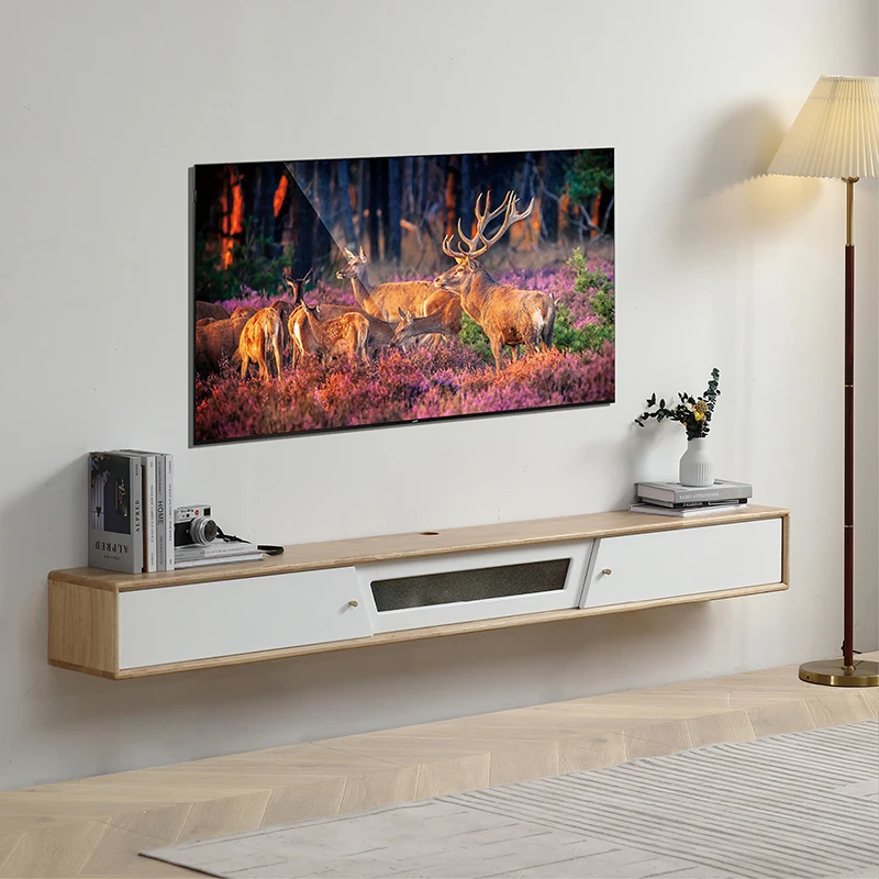 Solid Wood Suspended Wall-mounted TV Cabinet for Decorating The Living Room and Bedroom A Simple and Functional Storage Cabinet
Solid Wood Suspended Wall-mounted TV Cabinet for Decorating The Living Room and Bedroom A Simple and Functional Storage Cabinet