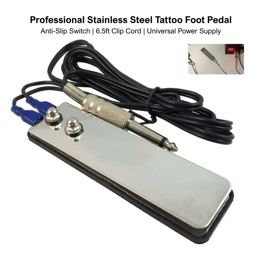 Tattoo Foot Pedal Switch Stainless Steel - Durable Power Supply Pedal for Tattoo Machine Gun Clip Cord Body Art Kits & Supplies
Tattoo Foot Pedal Switch Stainless Steel - Durable Power Supply Pedal for Tattoo Machine Gun Clip Cord Body Art Kits & Supplies