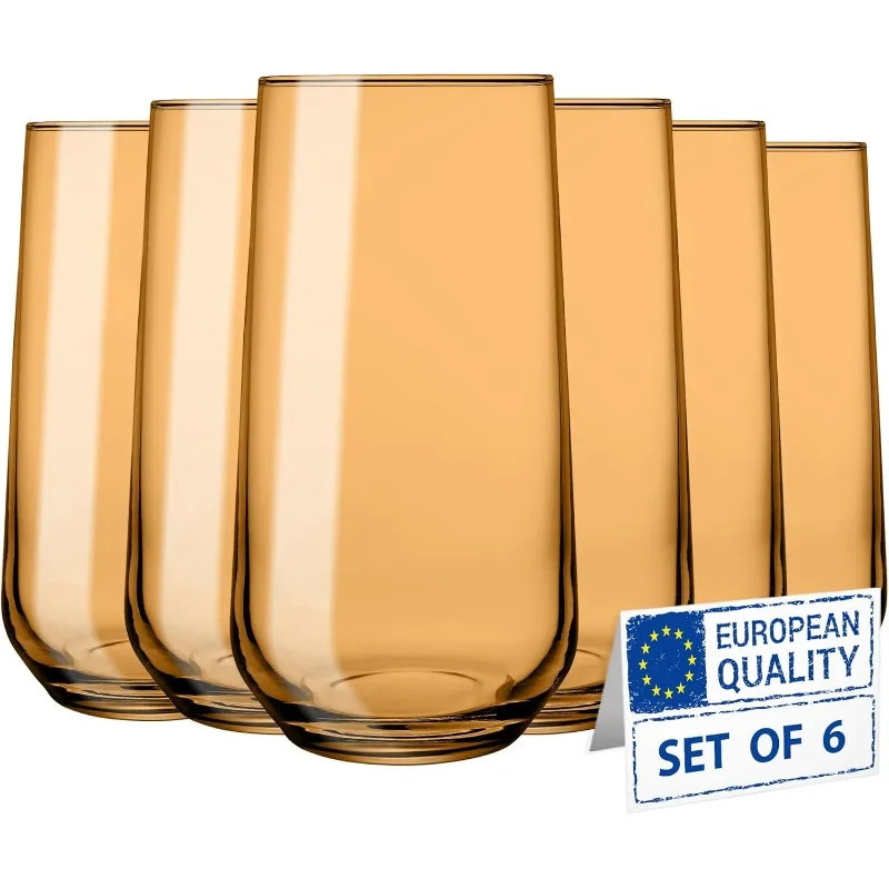 Amber Drinking Glasses Set of 6 | 16 oz Amber Glass Cups | Highball Drinkware for Cocktails
Amber Drinking Glasses Set of 6 | 16 oz Amber Glass Cups | Highball Drinkware for Cocktails