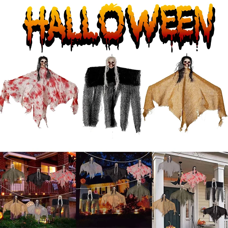Haunted Crying Witch Flying Skeleton Ghost Decor Set Terrifying Hanging Halloween Props for Haunted House Yard Displays
Haunted Crying Witch Flying Skeleton Ghost Decor Set Terrifying Hanging Halloween Props for Haunted House Yard Displays
