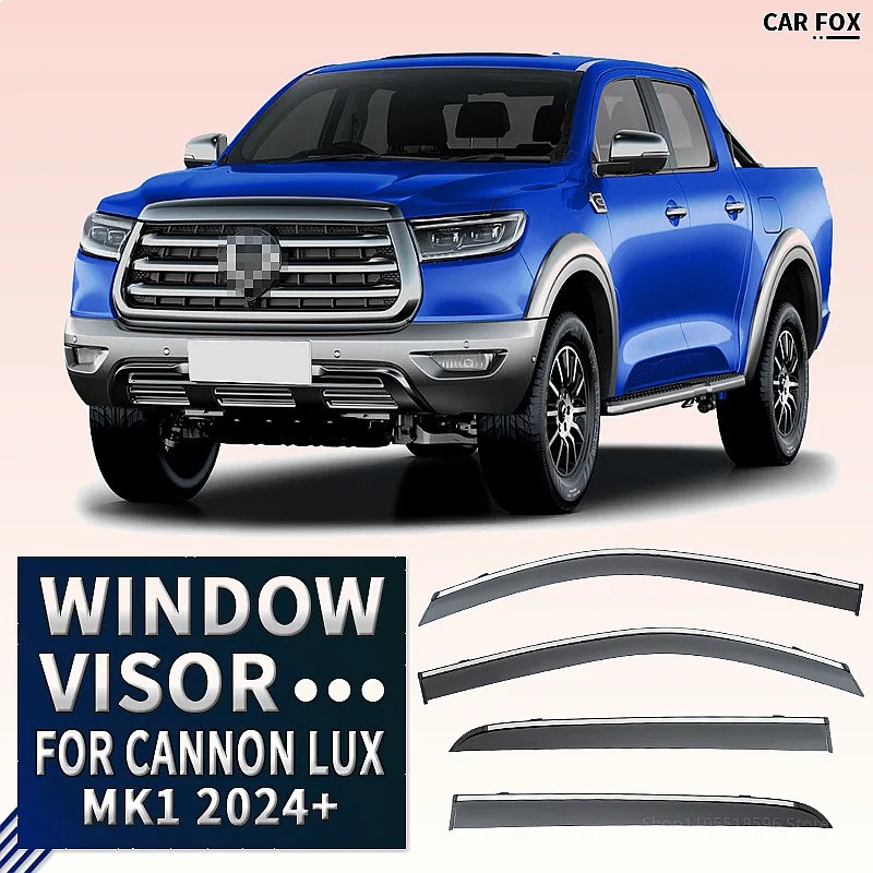 For Great Wall GWM Cannon Lux 2019-2024 Car Window Visor Rain Sun Shade Side Shield Auto Accessories
For Great Wall GWM Cannon Lux 2019-2024 Car Window Visor Rain Sun Shade Side Shield Auto Accessories