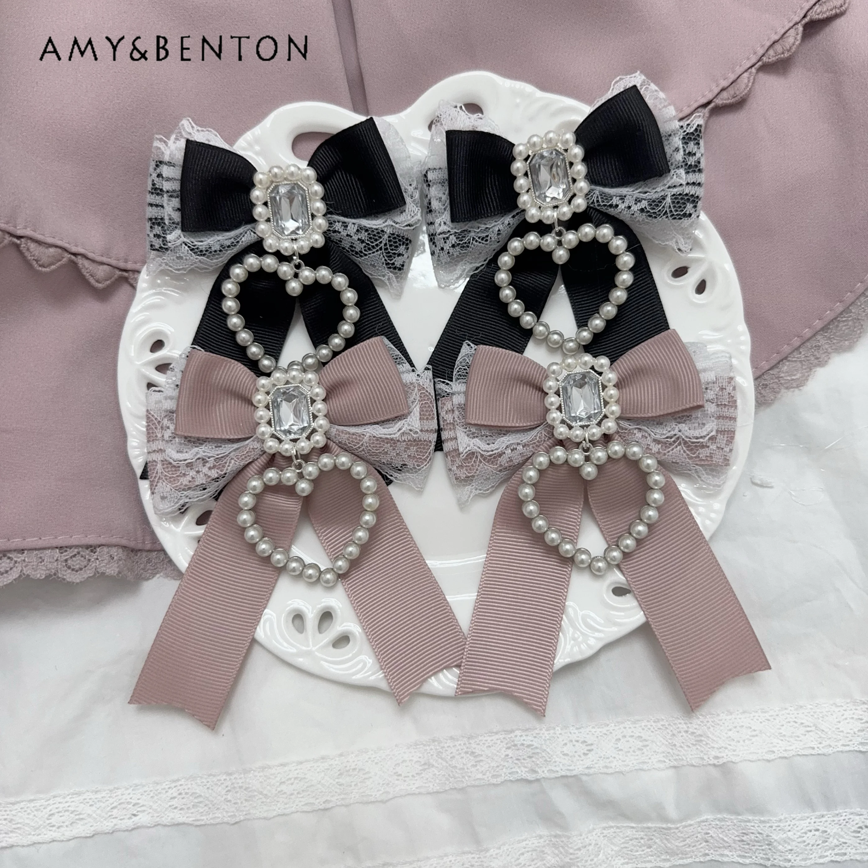 Mine Series Mass-produced Hair Accessories Cute Pearl Rhinestone Love Pendant Bow Girl Hair Accessories Japanese Sweet Hair Clip
Mine Series Mass-produced Hair Accessories Cute Pearl Rhinestone Love Pendant Bow Girl Hair Accessories Japanese Sweet Hair Clip