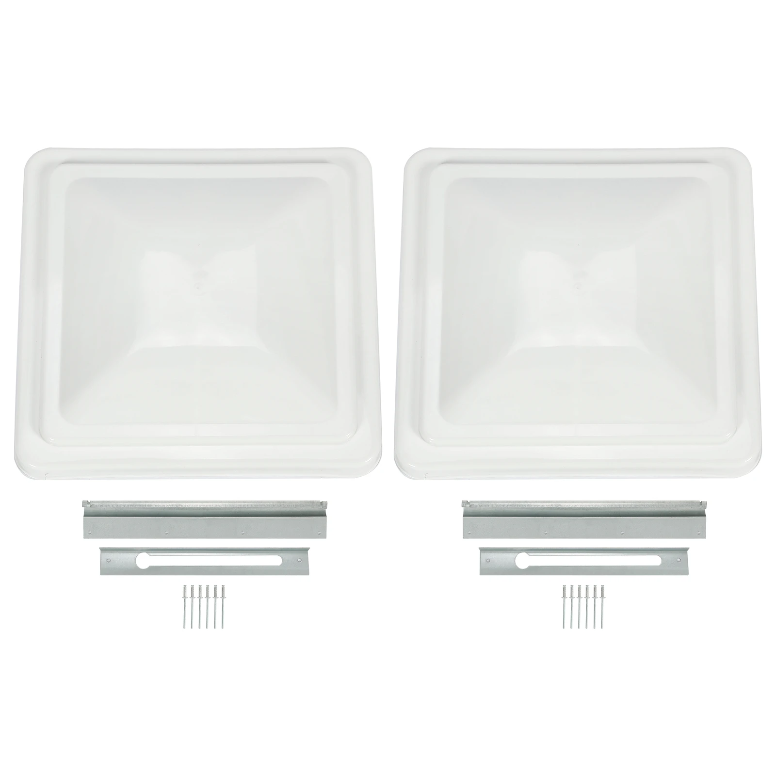 2 Pack RV Replacement Roof Vent Cover 14"X14" White Camper (Trailer) Vent Cover
2 Pack RV Replacement Roof Vent Cover 14"X14" White Camper (Trailer) Vent Cover