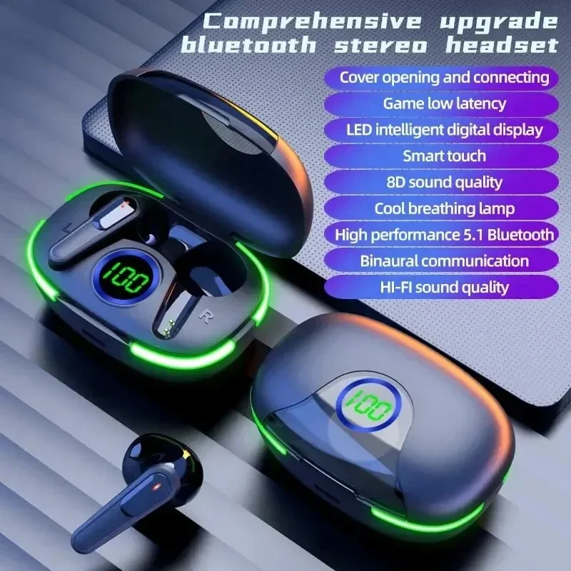 EYOUONew PRO80 Stereo Bluetooth Headset TWS5.1 Intelligent Touch LED Digital Display Cool Breath Light Game
EYOUONew PRO80 Stereo Bluetooth Headset TWS5.1 Intelligent Touch LED Digital Display Cool Breath Light Game