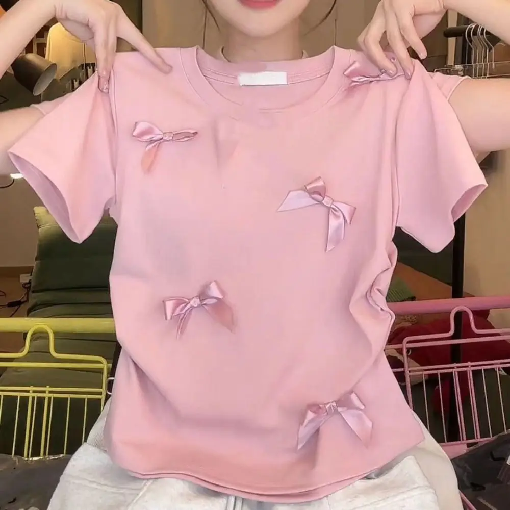 Personality Short Sleeved Balletcore Bow T-shirt Streetwear Slim Bowknot Shirt Women Ins Summer Sweet Crop Top Party
Personality Short Sleeved Balletcore Bow T-shirt Streetwear Slim Bowknot Shirt Women Ins Summer Sweet Crop Top Party