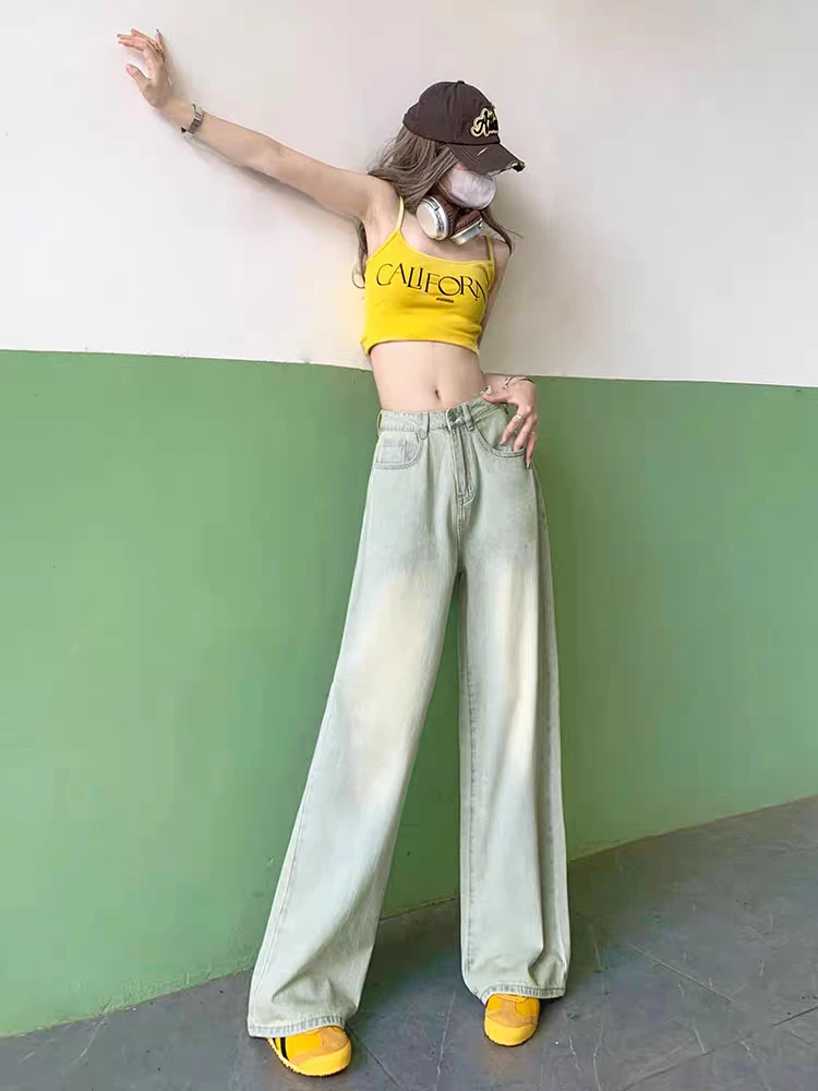 Summer Women's Light-blue Wide-leg Thin Jeans Daily Outfit Vintage Trousers Cool Girl Bottoms Female High Waist Baggy Pants
Summer Women's Light-blue Wide-leg Thin Jeans Daily Outfit Vintage Trousers Cool Girl Bottoms Female High Waist Baggy Pants