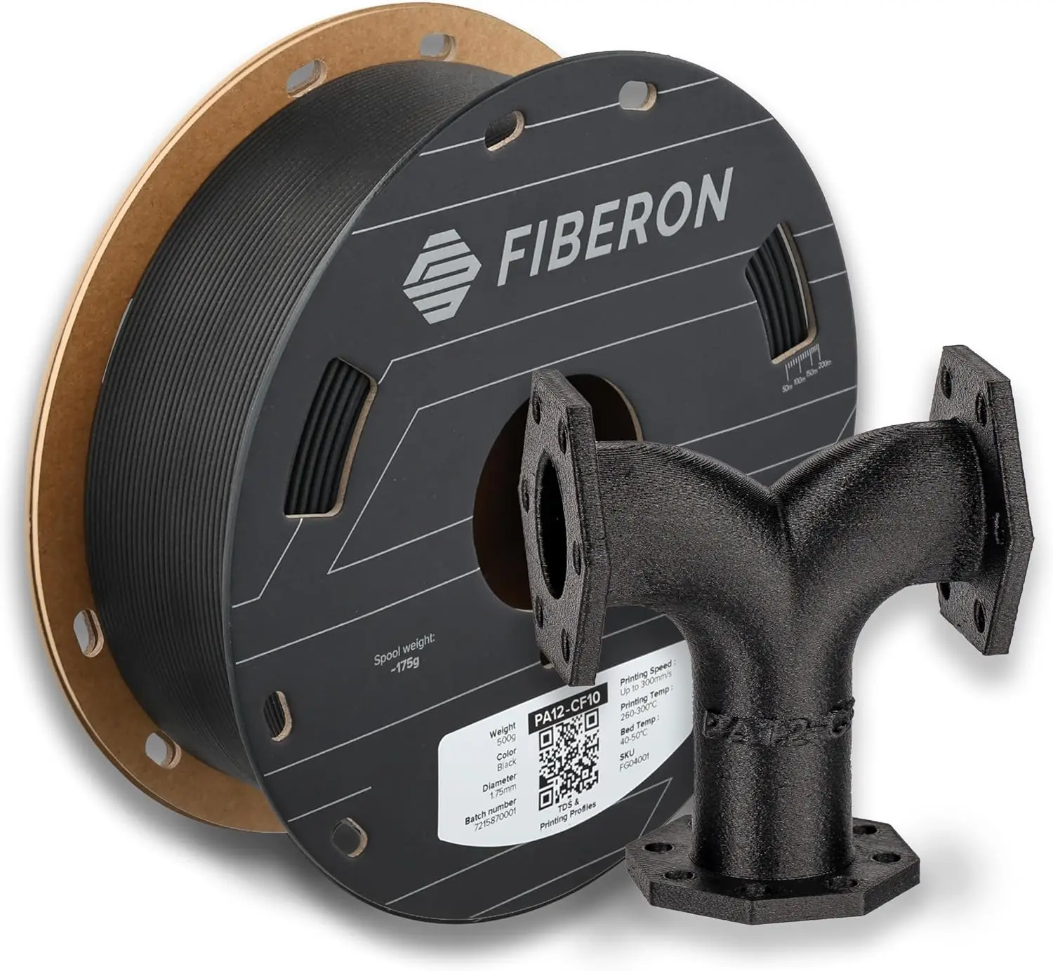 PA12-CF10 Carbon Fiber Nylon Filament 1.75mm Black 0.5kg, Low Moisture Sensitivity for High-Strength 3D Printing
PA12-CF10 Carbon Fiber Nylon Filament 1.75mm Black 0.5kg, Low Moisture Sensitivity for High-Strength 3D Printing