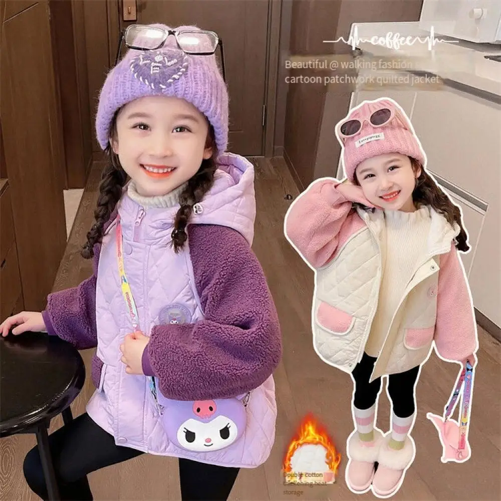 Kawaii Sanrio My Melody Kuromi пальто для девочек аниме утепленный Топ с длинным рукавом Детская куртка с капюшоном осень зима Детская одежда
Kawaii Sanrio My Melody Kuromi пальто для девочек аниме утепленный Топ с длинным рукавом Детская куртка с капюшоном осень зима Детская одежда