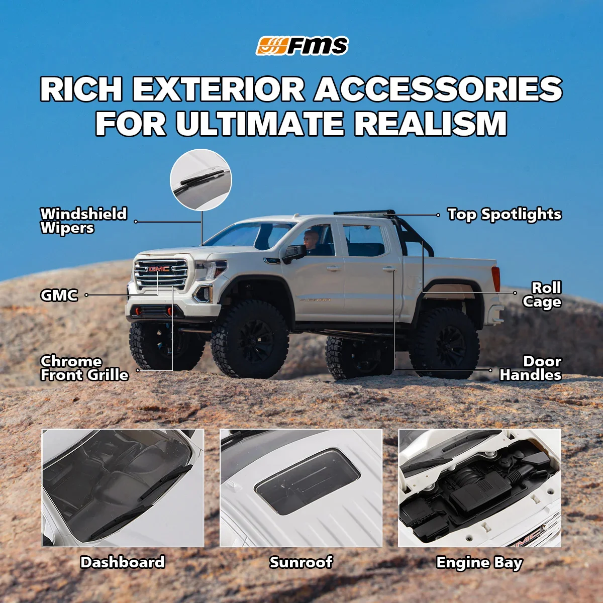 FMS FCX18S 1/18 Sierra S RTR Brushless Remote Control Model Pickup Truck Adult Remote Control Car Children's Gift
FMS FCX18S 1/18 Sierra S RTR Brushless Remote Control Model Pickup Truck Adult Remote Control Car Children's Gift