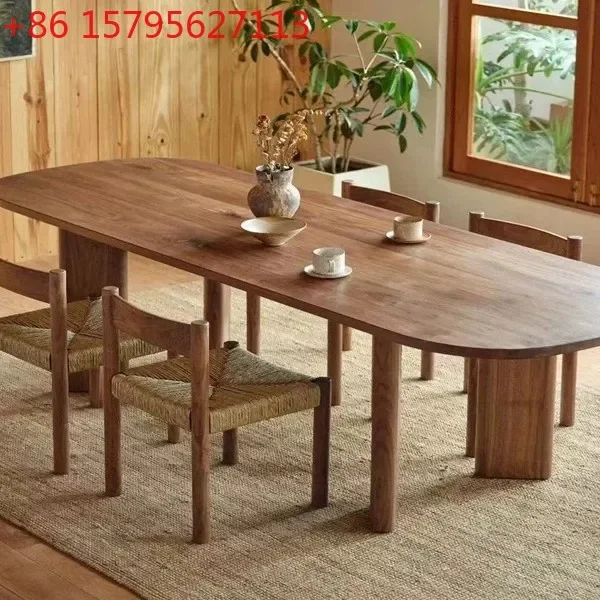 Nordic simple modern wabi sand solid wood dining table worktable oval leisure table
Nordic simple modern wabi sand solid wood dining table worktable oval leisure table