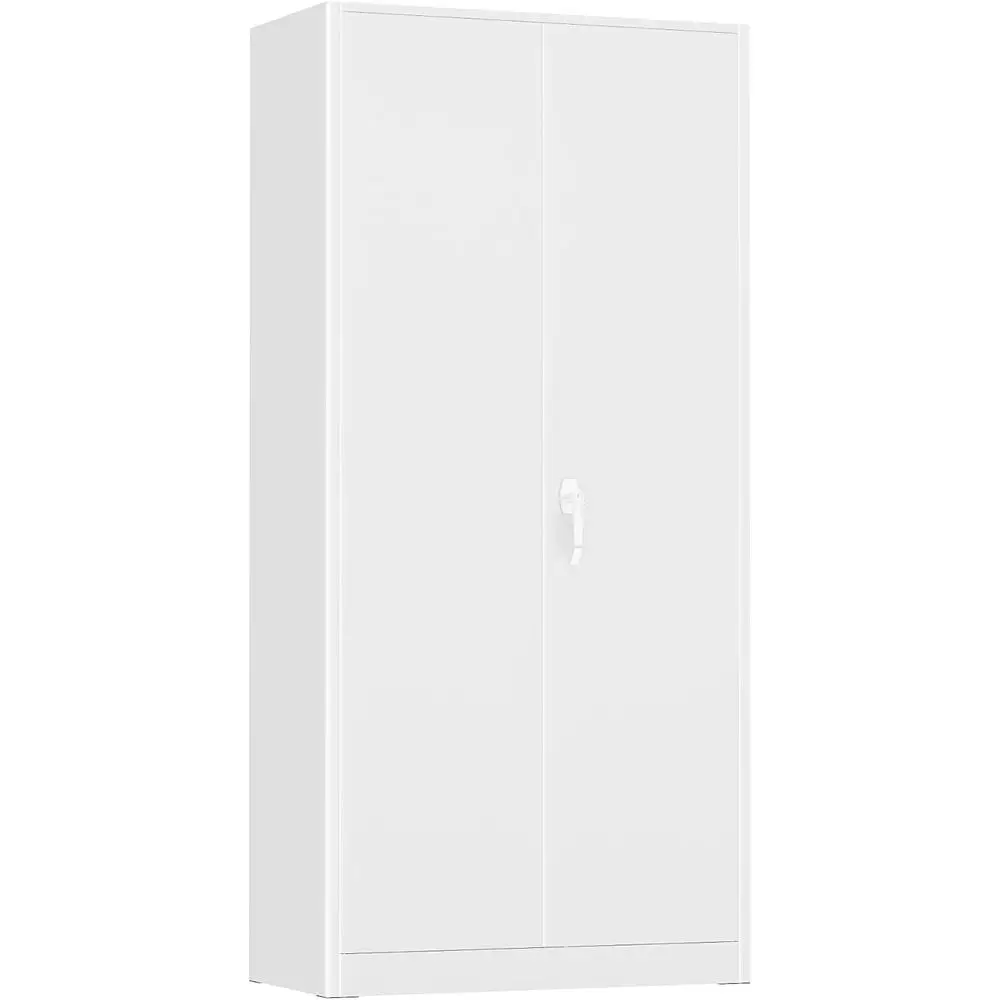 72 Lockable Metal Storage Cabinet with 2 Doors and 4 Adjustable Shelves for Garage, Office, Warehouse, and Home Use - White
72 Lockable Metal Storage Cabinet with 2 Doors and 4 Adjustable Shelves for Garage, Office, Warehouse, and Home Use - White