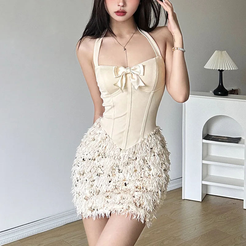 Butterfly Sequin Fur Skirt Women Sexy Neck Hanging Slim Fit Suspender Dress
Butterfly Sequin Fur Skirt Women Sexy Neck Hanging Slim Fit Suspender Dress