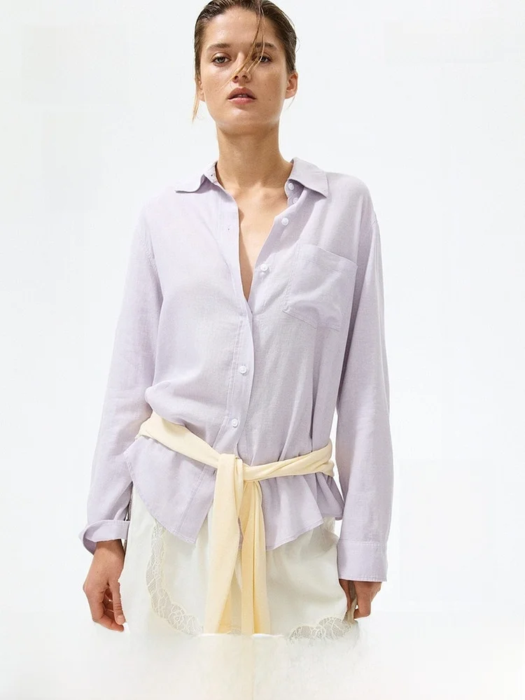 High Quality Linen Blend Women's Shirt H&M Outdoor Commuting Casual Style Long Sleeve Button up Collar Spring Summer New Arrival
High Quality Linen Blend Women's Shirt H&M Outdoor Commuting Casual Style Long Sleeve Button up Collar Spring Summer New Arrival