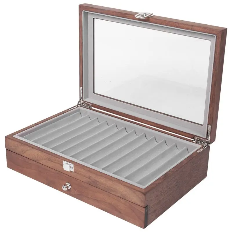 TEXU Walnut Pen Storage Case Luxury 2 Layer Pen Display Organizer Transparent Window Fountain Box Pen-Collection
TEXU Walnut Pen Storage Case Luxury 2 Layer Pen Display Organizer Transparent Window Fountain Box Pen-Collection