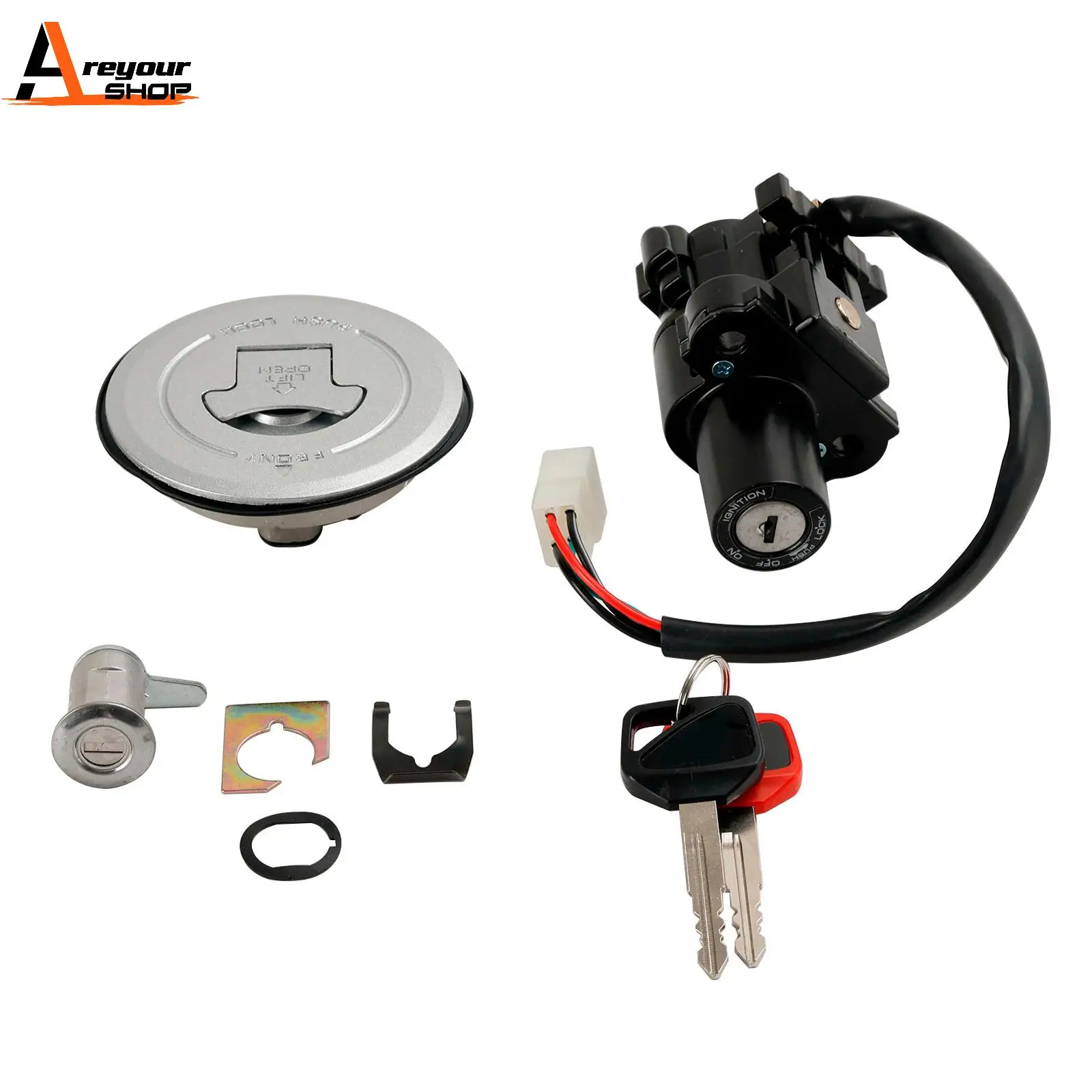 Areyourshop Ignition Switch Fuel Tank Cap Seat Lock Set For Honda CB250F Hornet S 600 00-07
Areyourshop Ignition Switch Fuel Tank Cap Seat Lock Set For Honda CB250F Hornet S 600 00-07