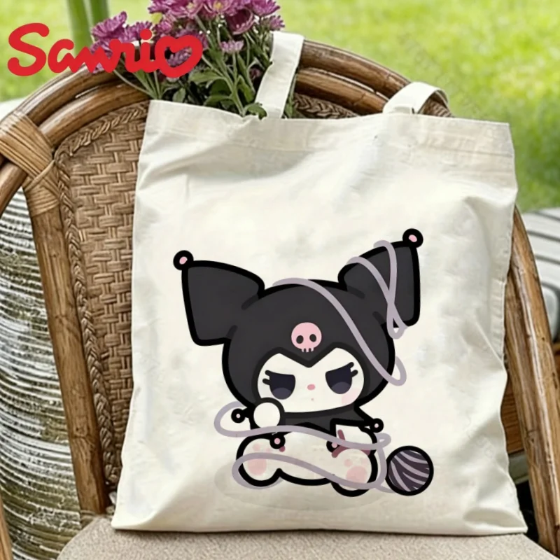 1PC Sanrio Kuromi Canvas Tote Bag Double-sided Cute Yarn Ball Print Eco-friendly Reusable Shoulder Bag
1PC Sanrio Kuromi Canvas Tote Bag Double-sided Cute Yarn Ball Print Eco-friendly Reusable Shoulder Bag