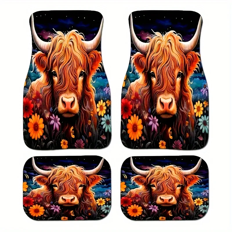 Set of 4 Adorable Highland Cow Design Car Floor Mats for Vehicles Trucks for Complete Front And Rear Interior Protection
Set of 4 Adorable Highland Cow Design Car Floor Mats for Vehicles Trucks for Complete Front And Rear Interior Protection