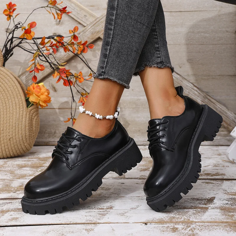 Plus Size35-43 Black Loafers for Women Niche Style Lace-Up Thick-Soled Vintage Single Shoes
Plus Size35-43 Black Loafers for Women Niche Style Lace-Up Thick-Soled Vintage Single Shoes