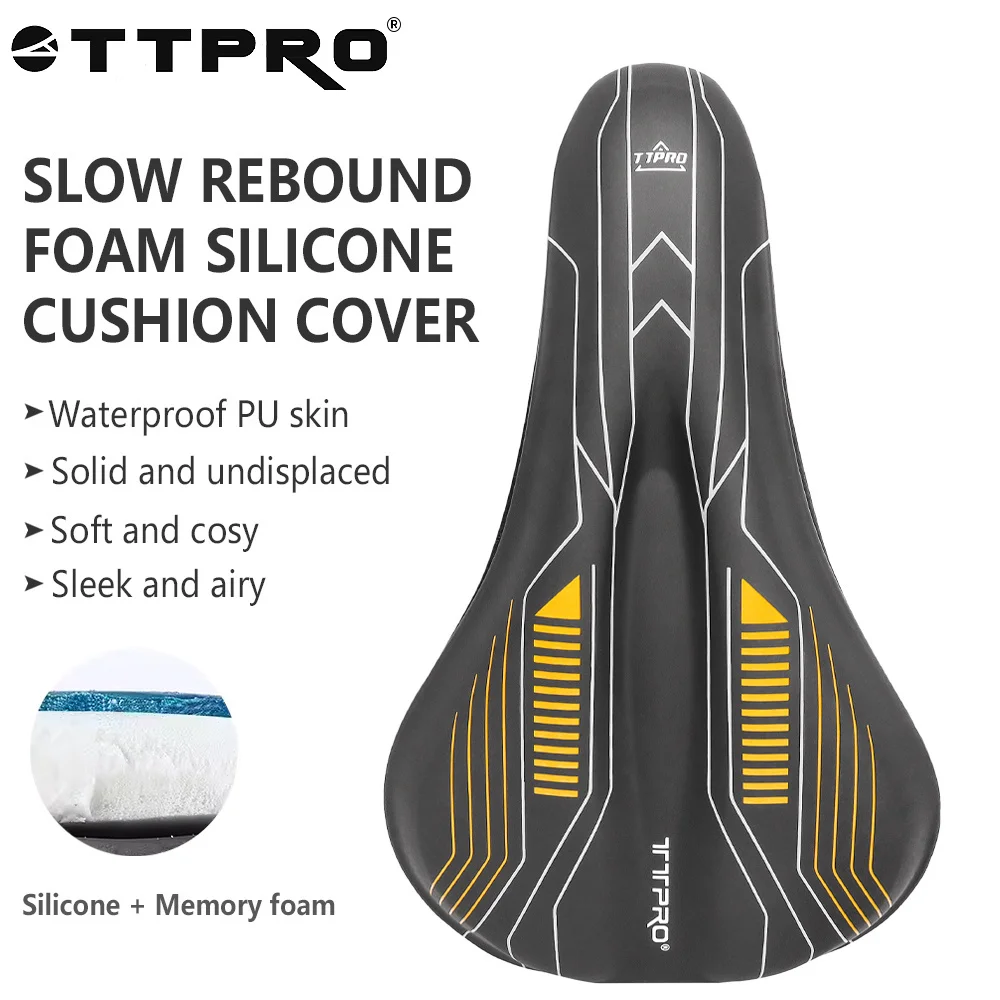 TTPRO Universal Bike Seat Cushion Cover Comfortable Breathable Silicone Sponge with Yellow Lines for Enhanced Riding Experience
TTPRO Universal Bike Seat Cushion Cover Comfortable Breathable Silicone Sponge with Yellow Lines for Enhanced Riding Experience