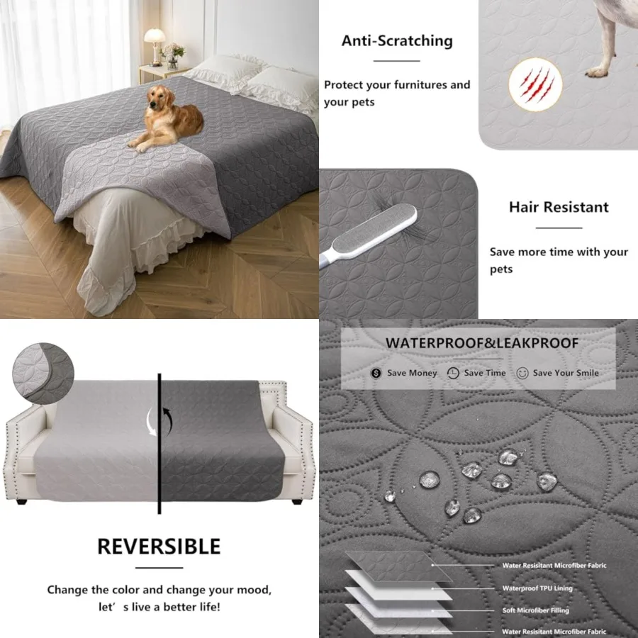 Waterproof Dog Blanket, Pet Couch Covers for Sofa, Bed Furniture Protector from Dogs Washable and Reversible-Lightgrey+Darkgrey
Waterproof Dog Blanket, Pet Couch Covers for Sofa, Bed Furniture Protector from Dogs Washable and Reversible-Lightgrey+Darkgrey